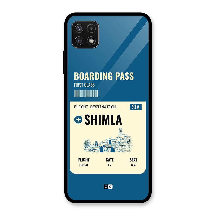 Shimla Boarding Pass Glass Back Case for Galaxy A22 5G