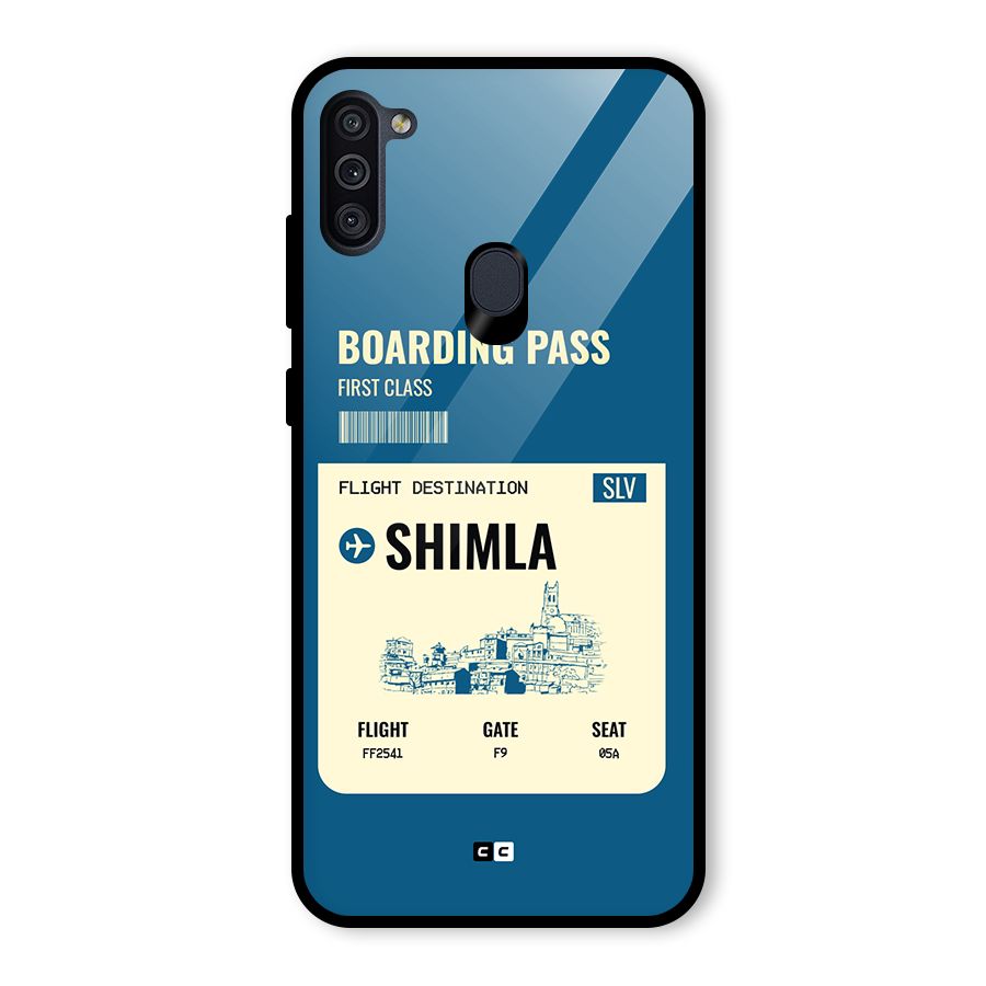 Shimla Boarding Pass Glass Back Case for Galaxy M11