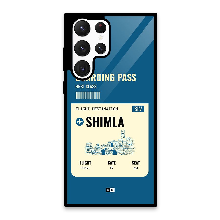 Shimla Boarding Pass Glass Back Case for Galaxy S22 Ultra 5G