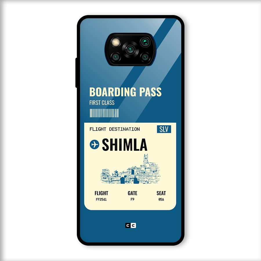 Shimla Boarding Pass Glass Back Case for Poco X3