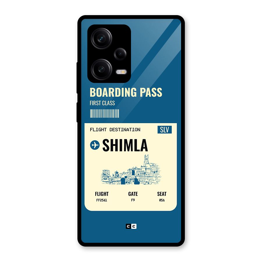 Shimla Boarding Pass Glass Back Case for Redmi Note 12 Pro