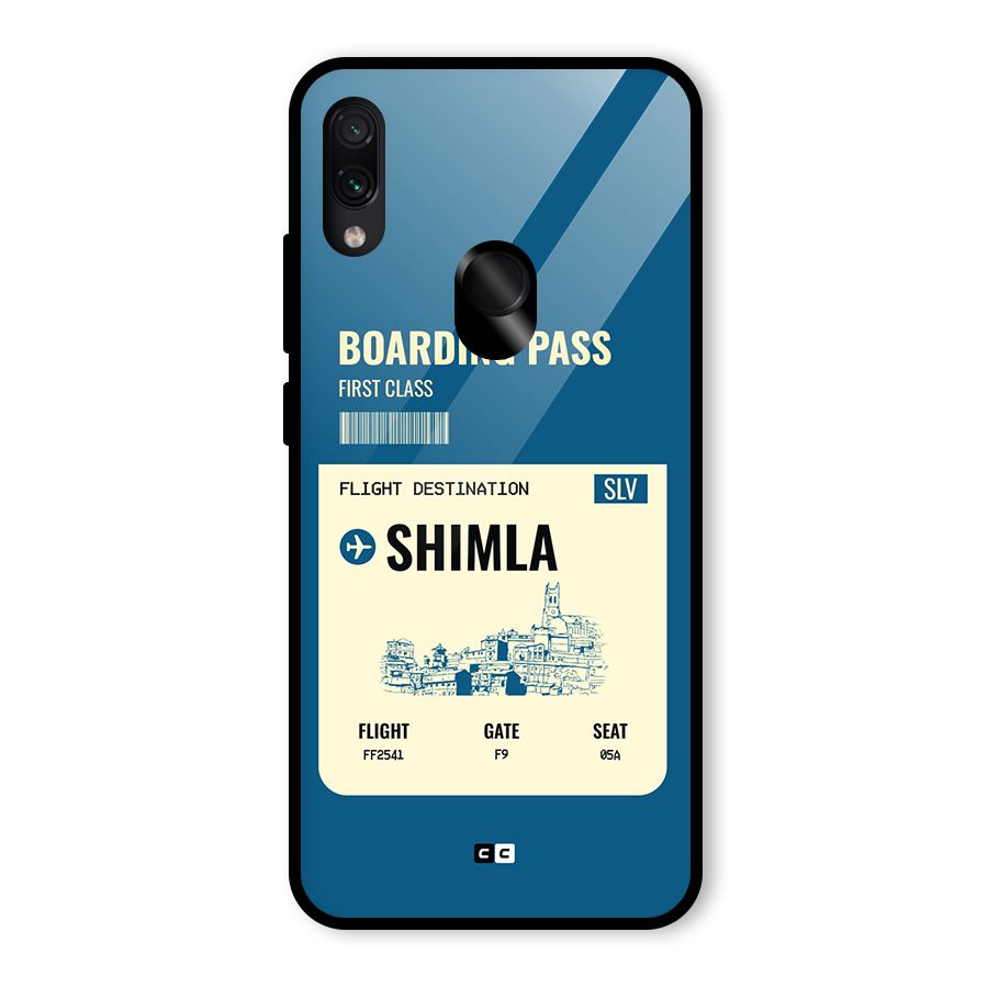 Shimla Boarding Pass Glass Back Case for Redmi Note 7 Pro