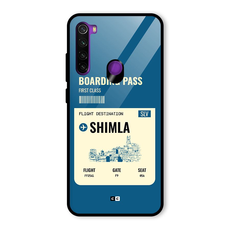 Shimla Boarding Pass Glass Back Case for Redmi Note 8