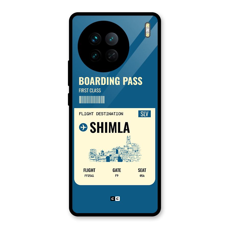 Shimla Boarding Pass Glass Back Case for Vivo X90