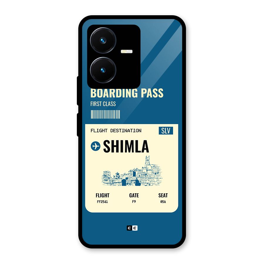 Shimla Boarding Pass Glass Back Case for Vivo Y22