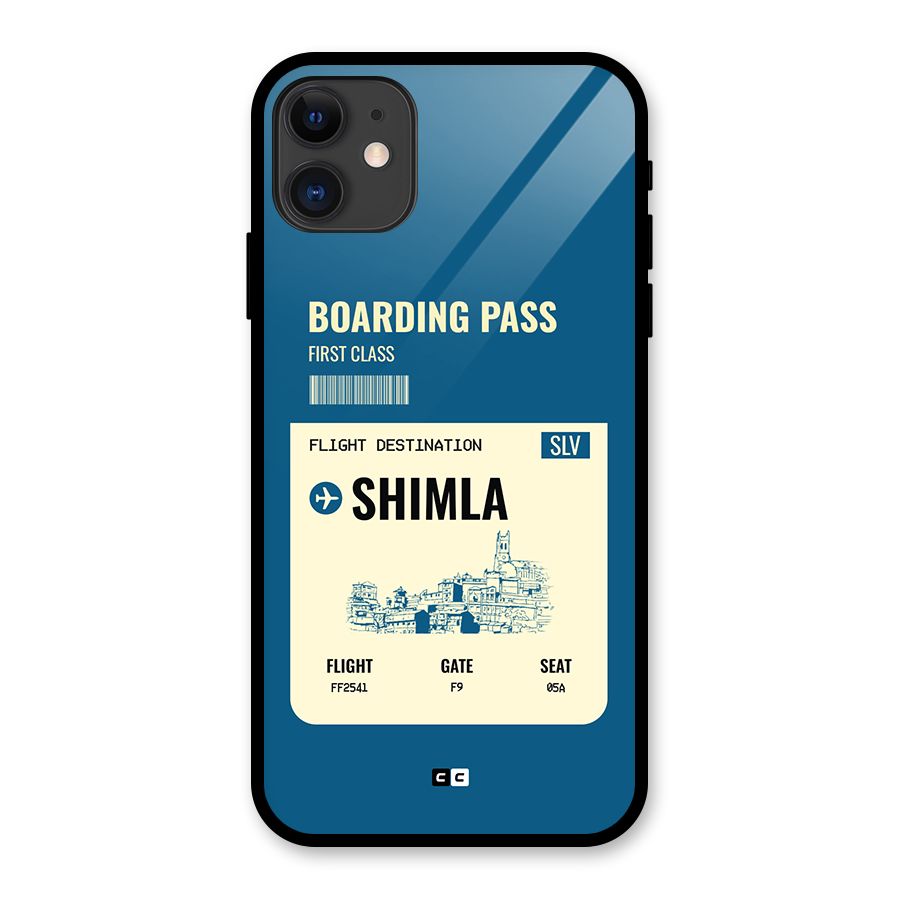 Shimla Boarding Pass Glass Back Case for iPhone 11