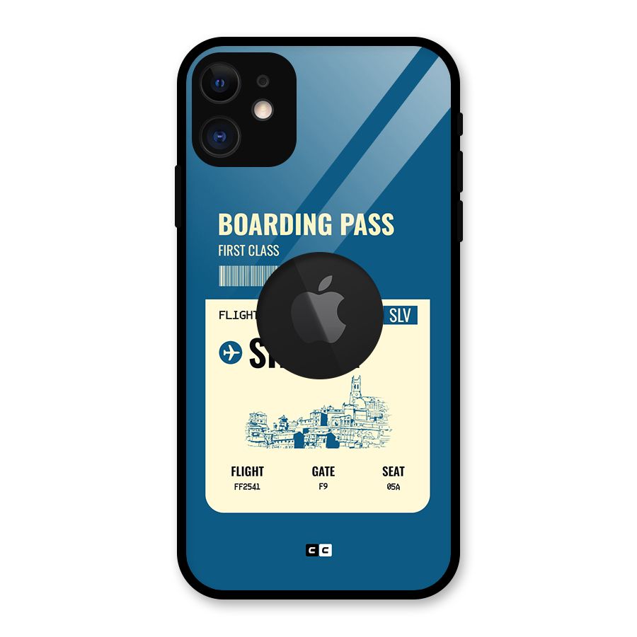 Shimla Boarding Pass Glass Back Case for iPhone 11 Logo Cut