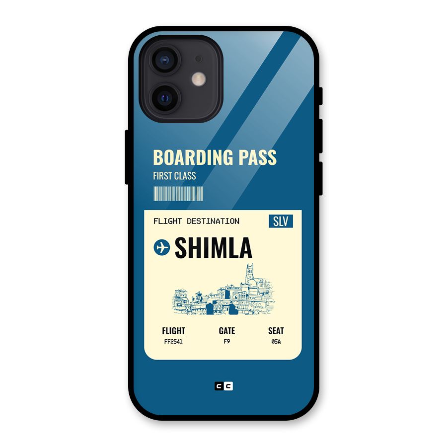 Shimla Boarding Pass Glass Back Case for iPhone 12