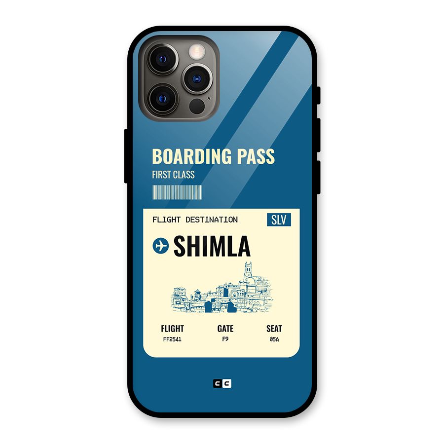 Shimla Boarding Pass Glass Back Case for iPhone 12 Pro