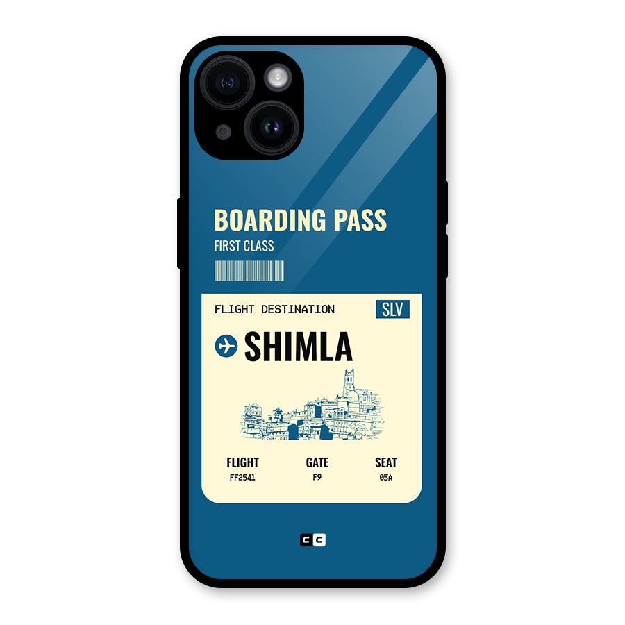 Shimla Boarding Pass Glass Back Case for iPhone 14