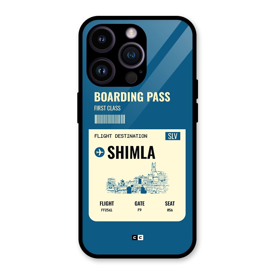 Shimla Boarding Pass Glass Back Case for iPhone 14 Pro