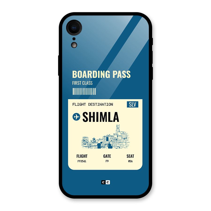 Shimla Boarding Pass Glass Back Case for iPhone XR