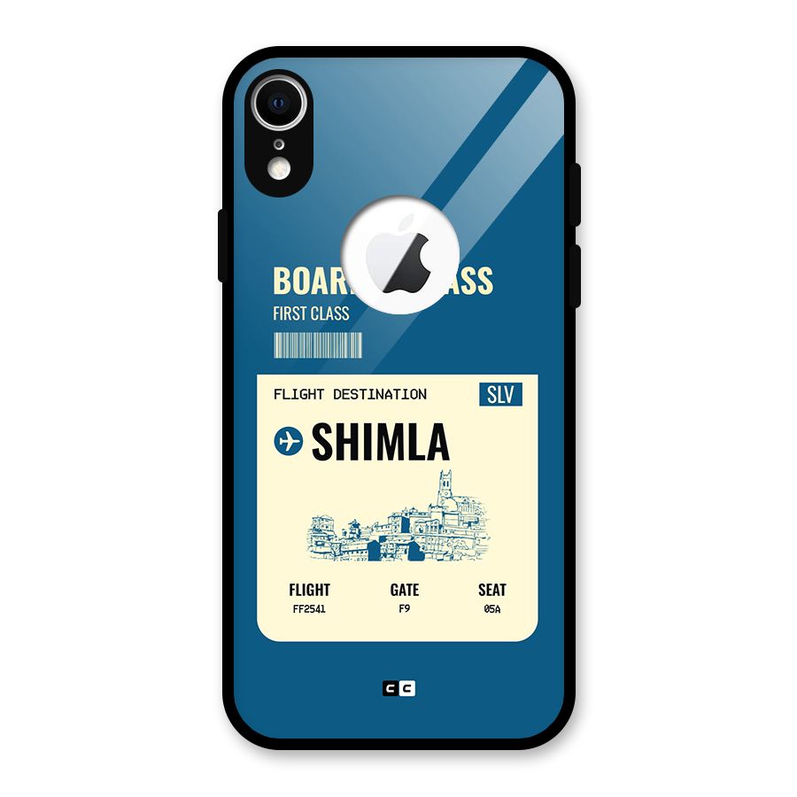 Shimla Boarding Pass Glass Back Case for iPhone XR Logo Cut