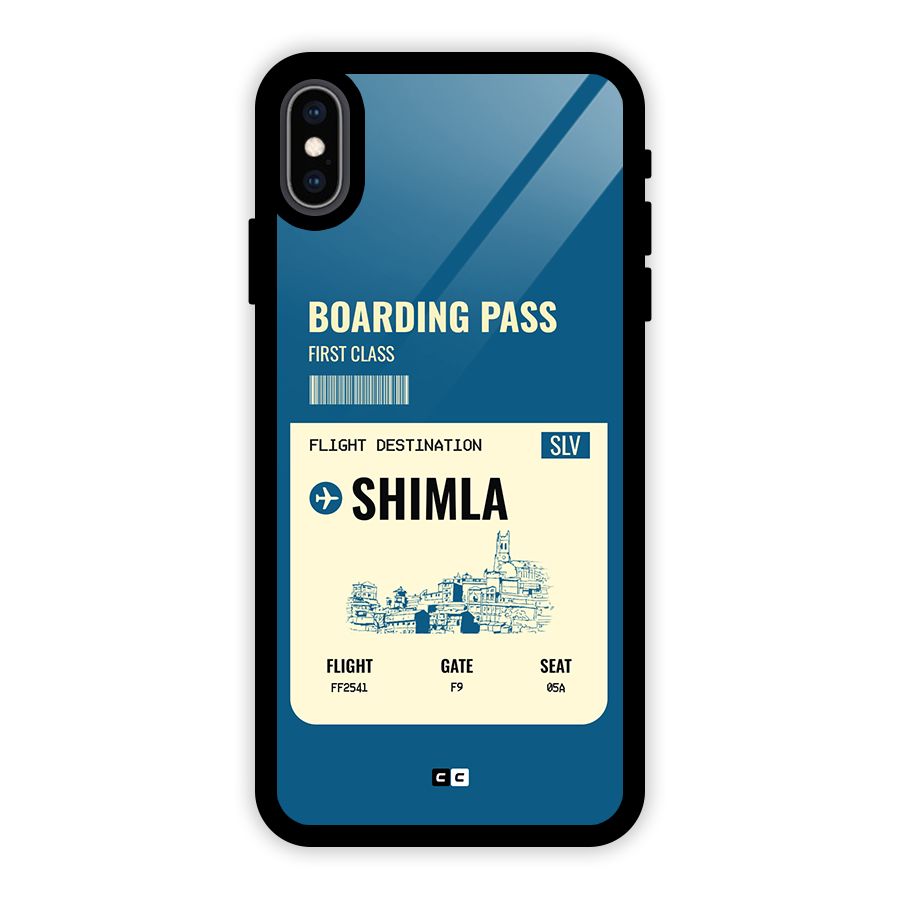 Shimla Boarding Pass Glass Back Case for iPhone XS Max