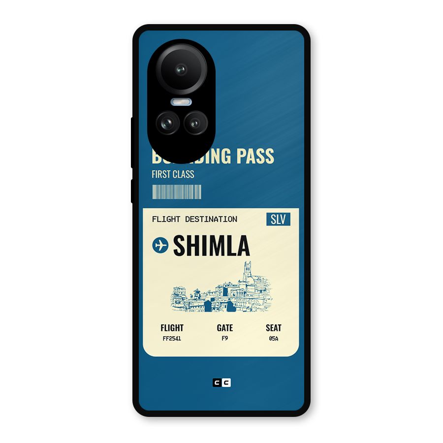 Shimla Boarding Pass Metal Back Case for Oppo Reno10