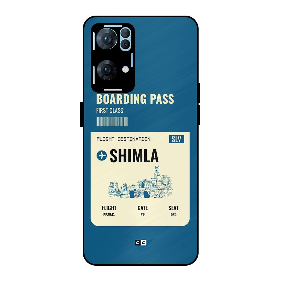 Shimla Boarding Pass Metal Back Case for Oppo Reno7 Pro 5G
