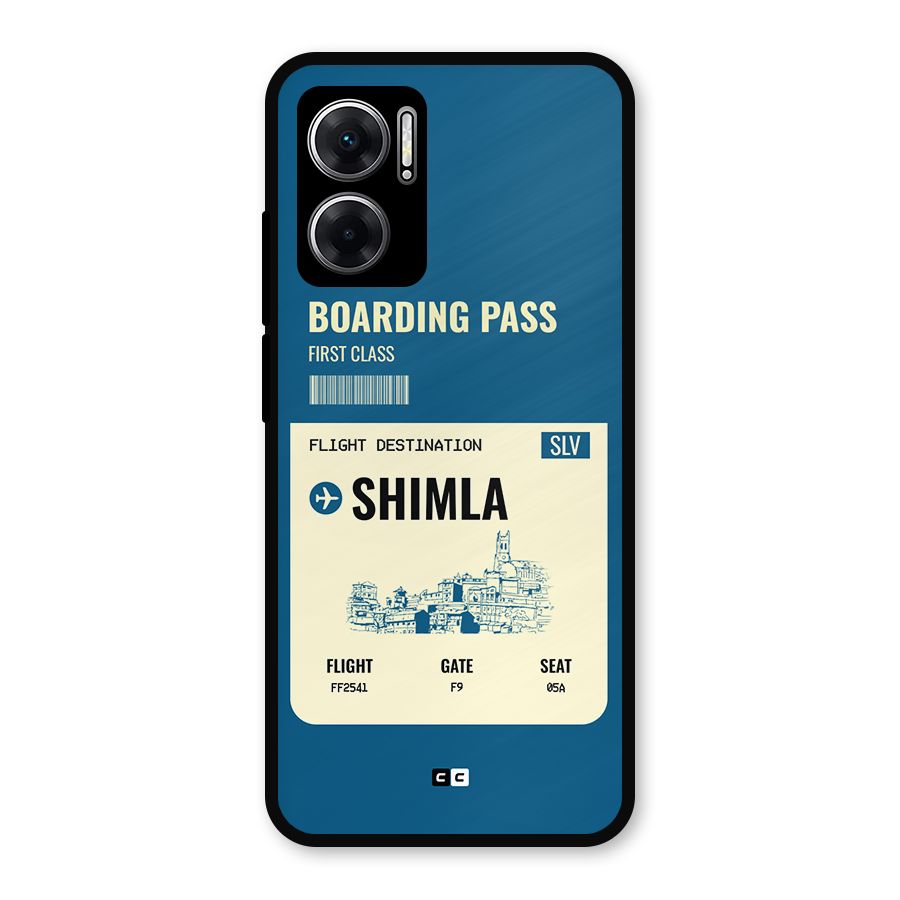 Shimla Boarding Pass Metal Back Case for Redmi 11 Prime 5G