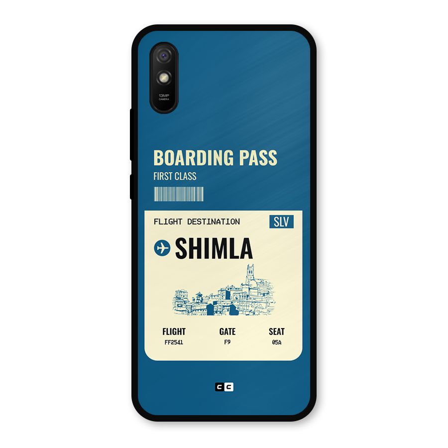 Shimla Boarding Pass Metal Back Case for Redmi 9i