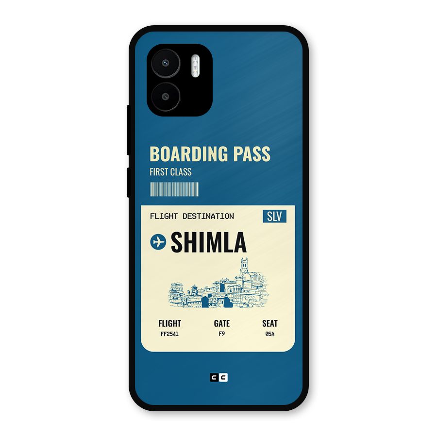 Shimla Boarding Pass Metal Back Case for Redmi A2