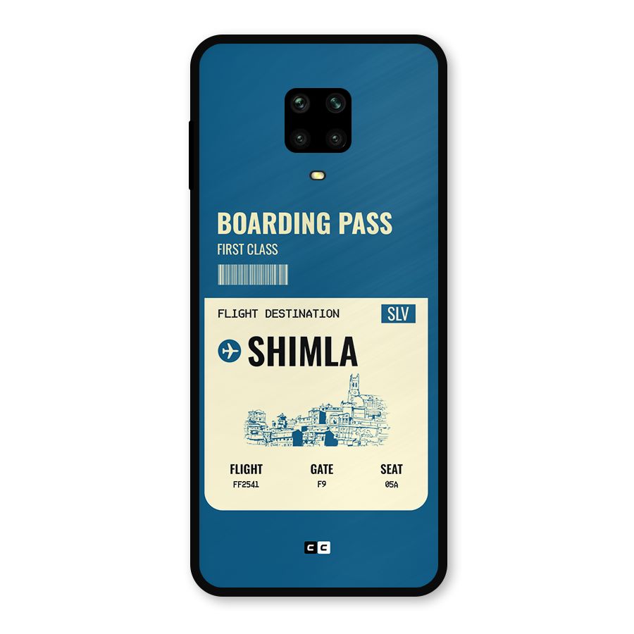 Shimla Boarding Pass Metal Back Case for Redmi Note 9 Pro