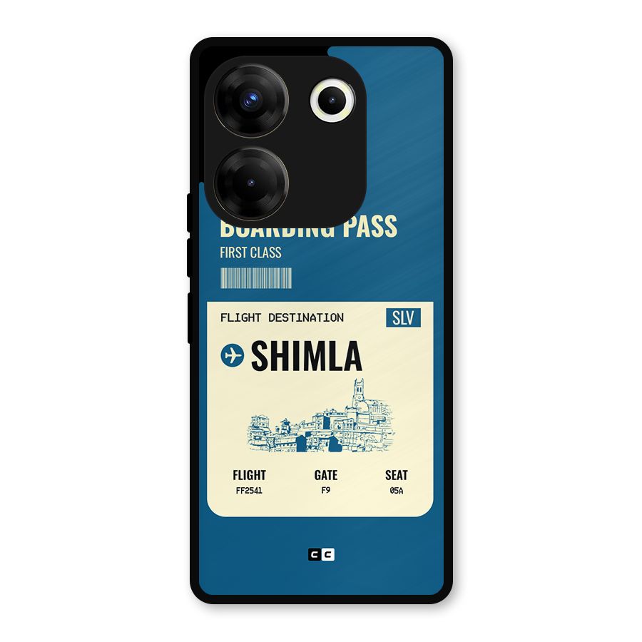 Shimla Boarding Pass Metal Back Case for Tecno Camon 20 Pro