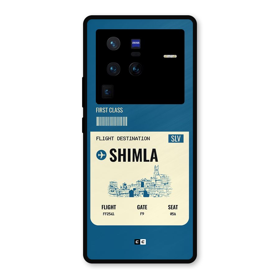 Shimla Boarding Pass Metal Back Case for Vivo X80 Pro