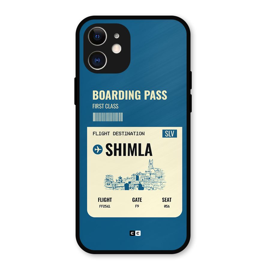 Shimla Boarding Pass Metal Back Case for iPhone 12
