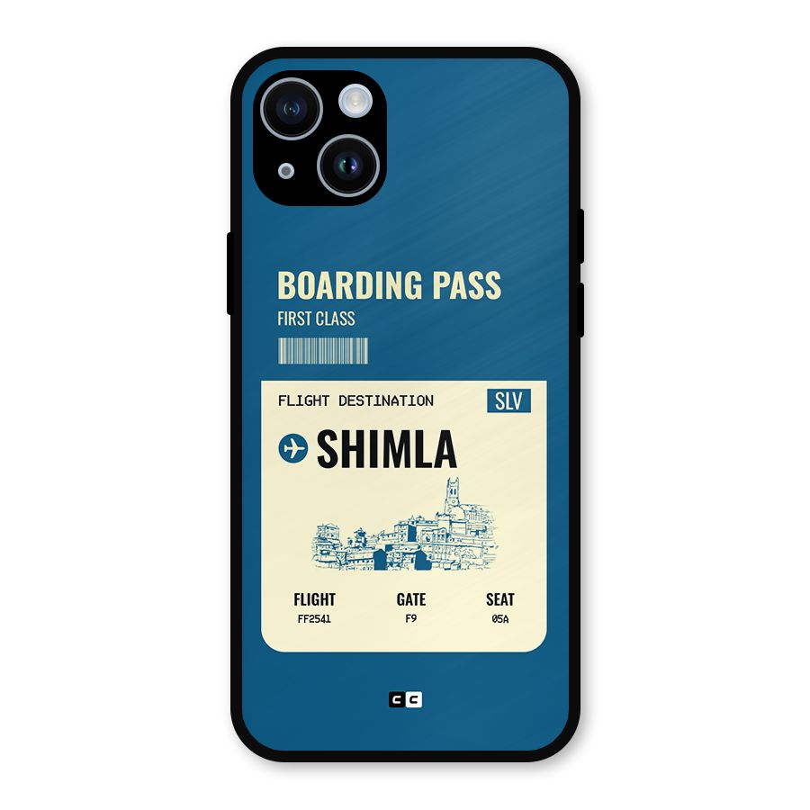 Shimla Boarding Pass Metal Back Case for iPhone 14