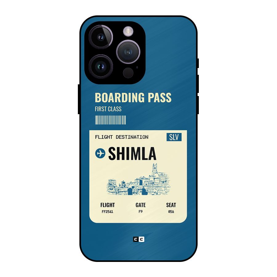Shimla Boarding Pass Metal Back Case for iPhone 14 Pro Max