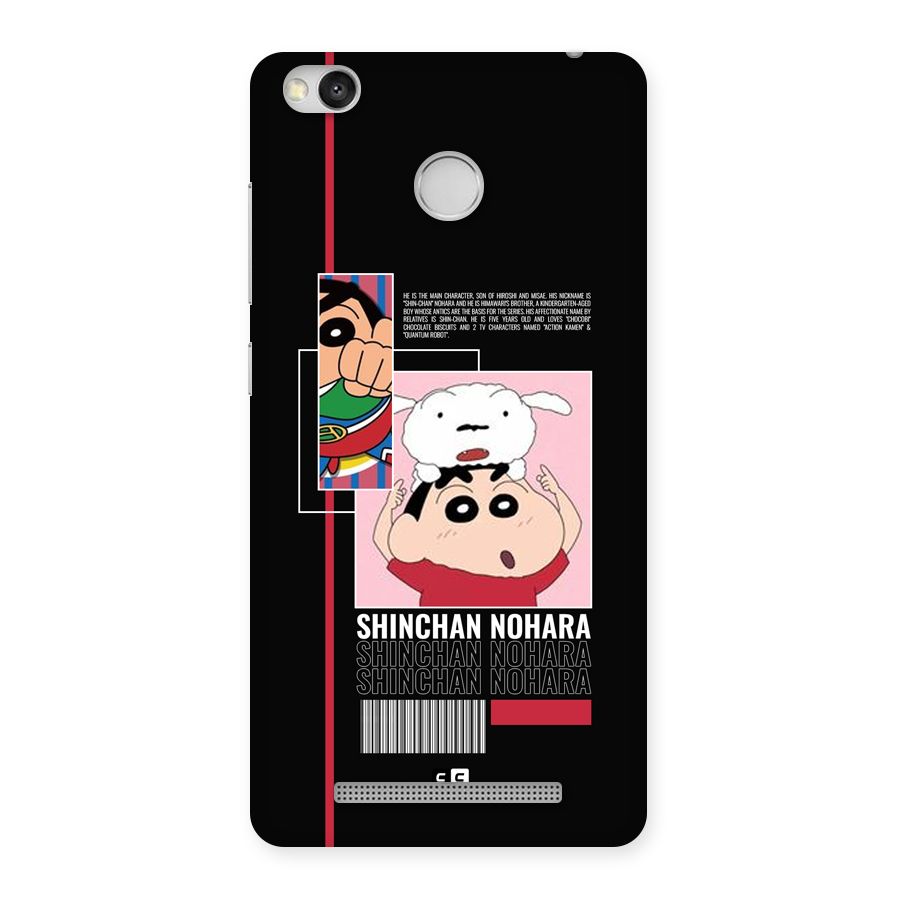 Shinchan Nohara Back Case for Redmi 3S Prime