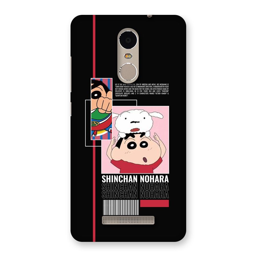 Shinchan Nohara Back Case for Redmi Note 3