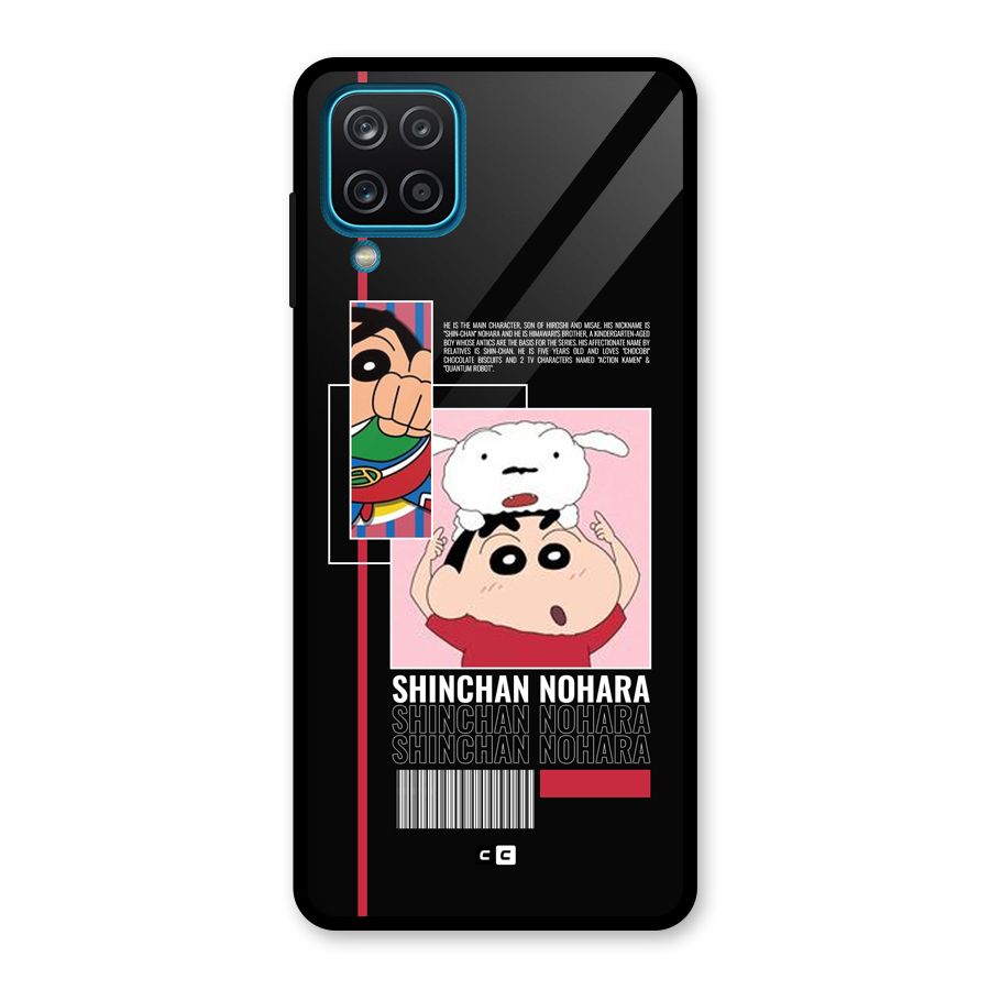 Shinchan Nohara Glass Back Case for Galaxy A12