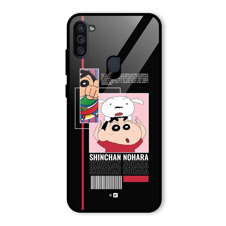 Shinchan Nohara Glass Back Case for Galaxy M11