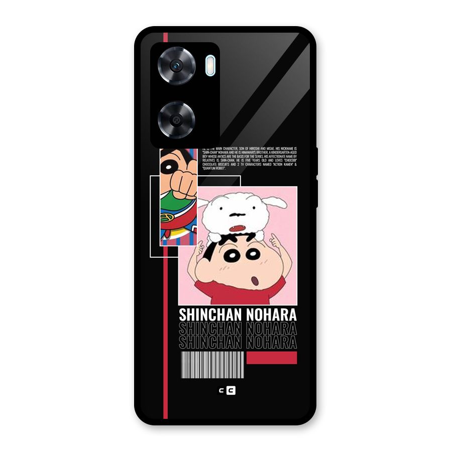 Shinchan Nohara Glass Back Case for Oppo A77