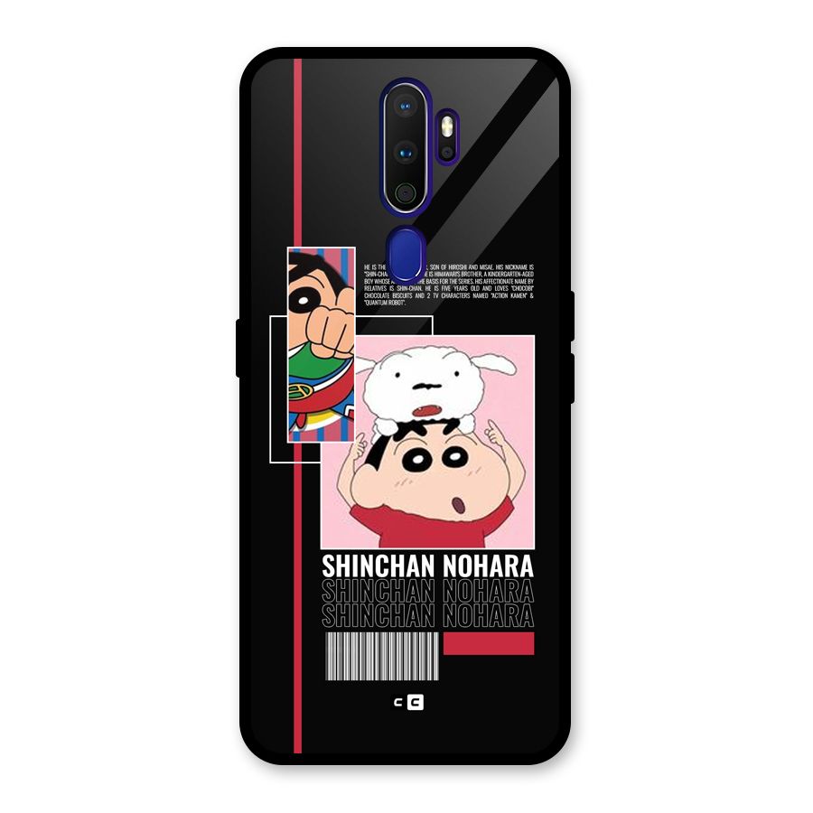 Shinchan Nohara Glass Back Case for Oppo A9 (2020)