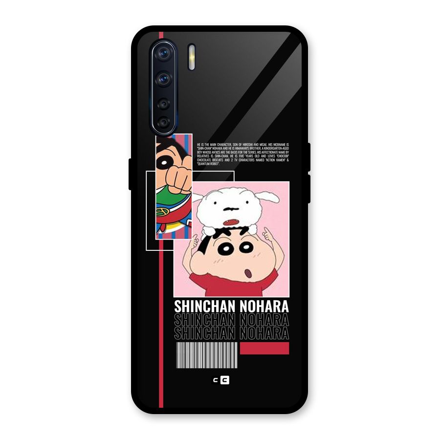 Shinchan Nohara Glass Back Case for Oppo F15
