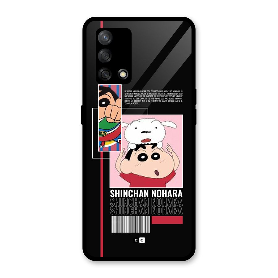 Shinchan Nohara Glass Back Case for Oppo F19