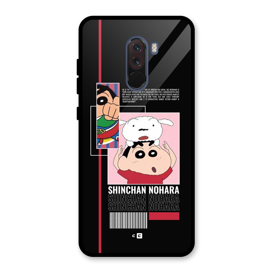 Shinchan Nohara Glass Back Case for Poco F1