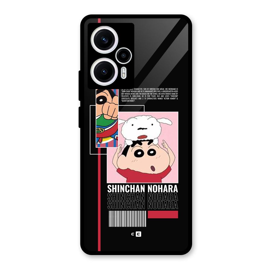 Shinchan Nohara Glass Back Case for Poco F5