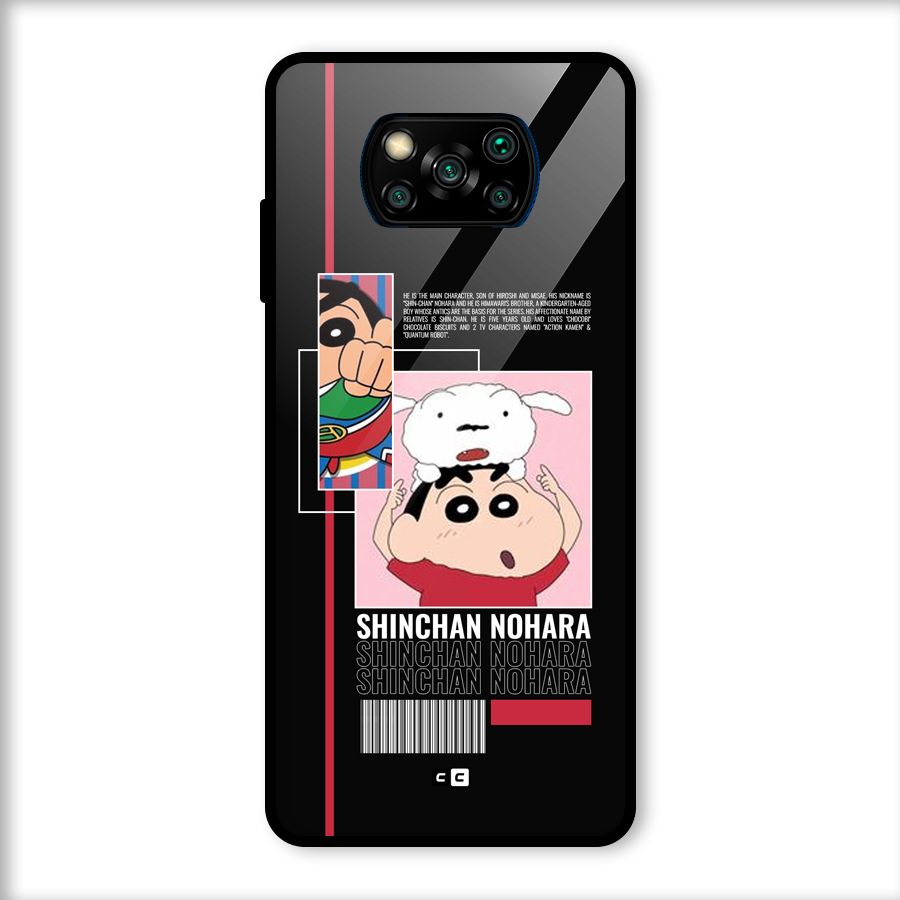 Shinchan Nohara Glass Back Case for Poco X3