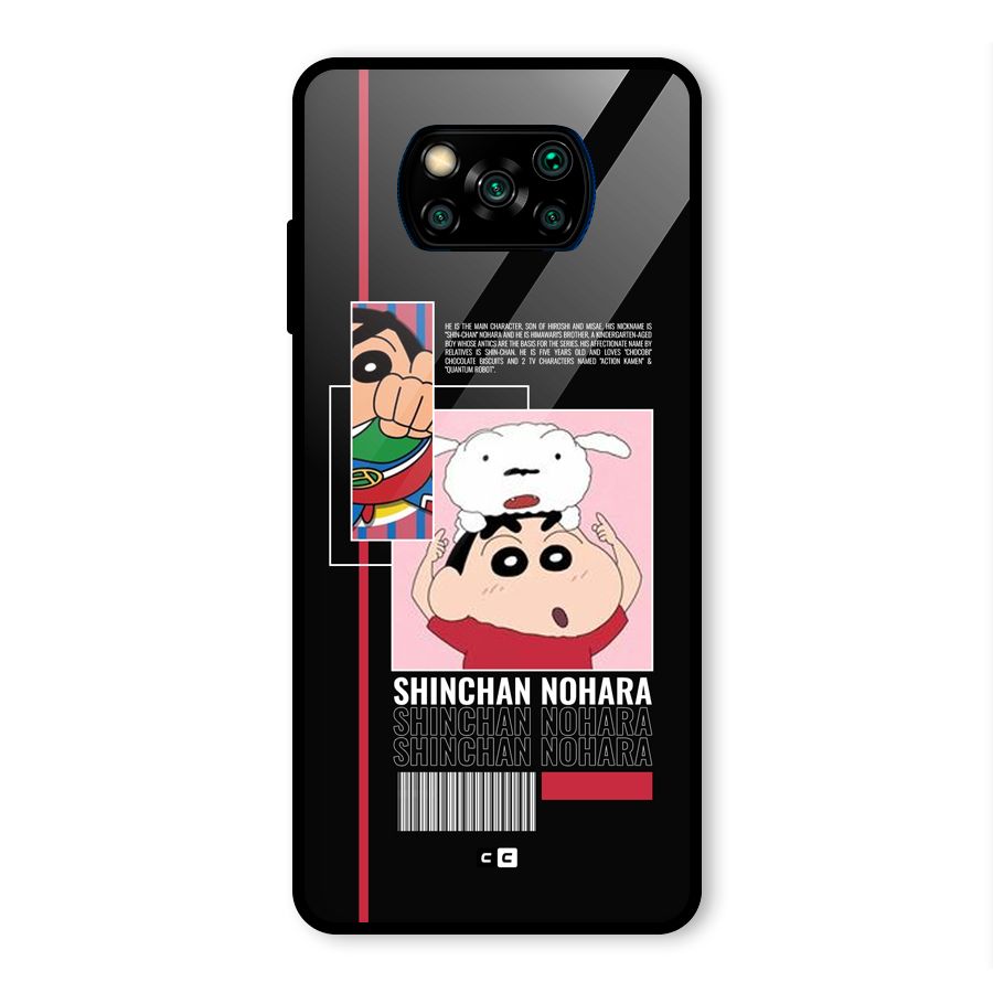 Shinchan Nohara Glass Back Case for Poco X3 Pro