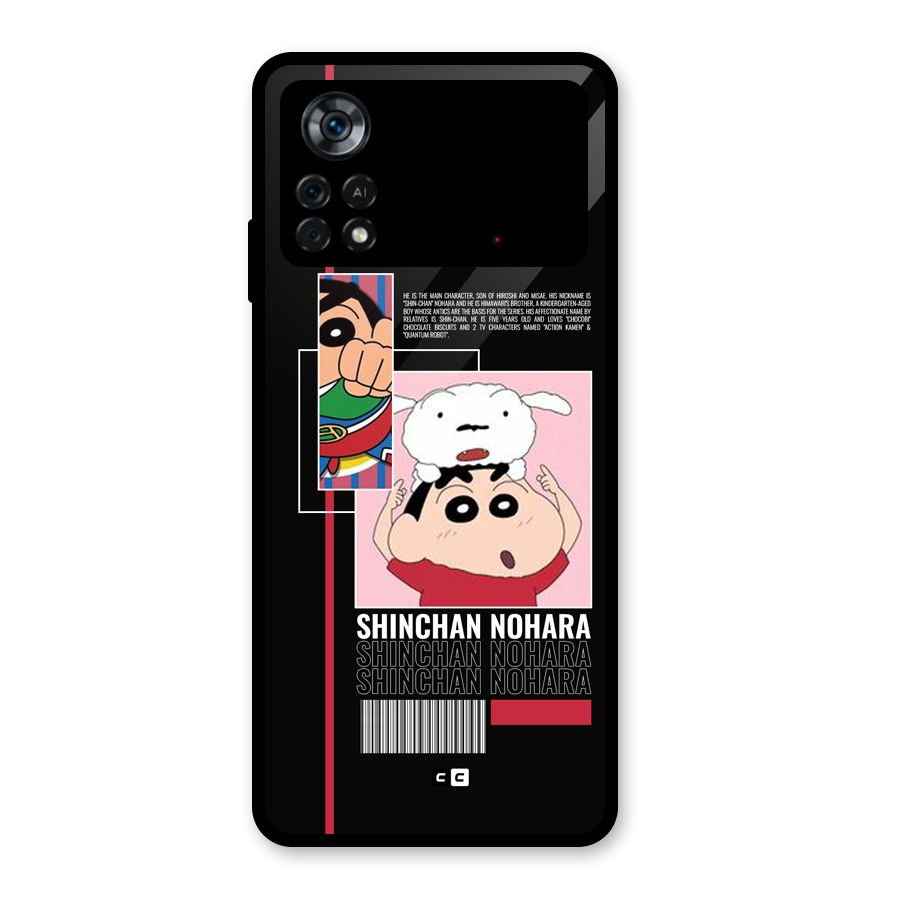 Shinchan Nohara Glass Back Case for Poco X4 Pro 5G