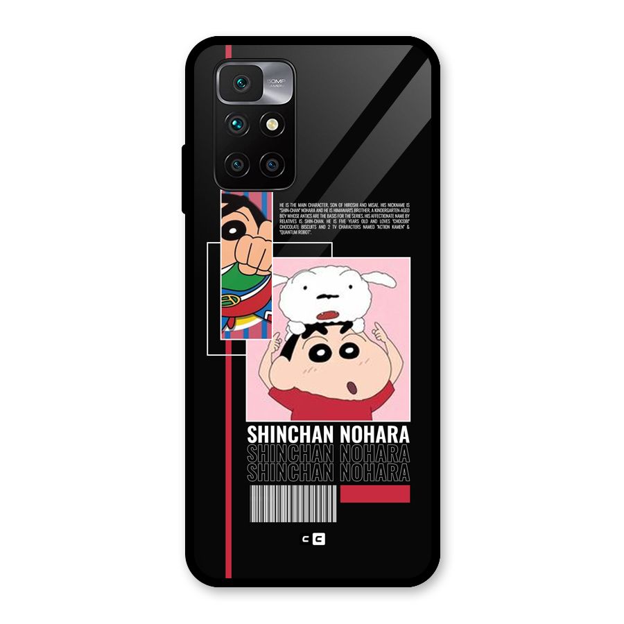 Shinchan Nohara Glass Back Case for Redmi 10 Prime
