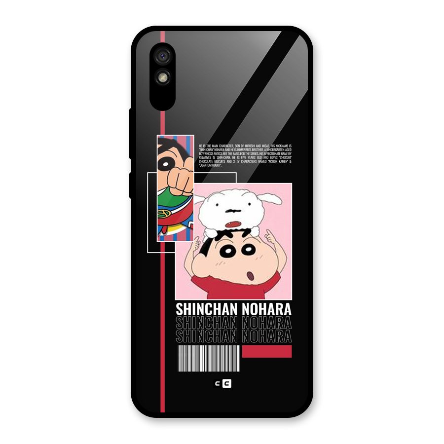 Shinchan Nohara Glass Back Case for Redmi 9i