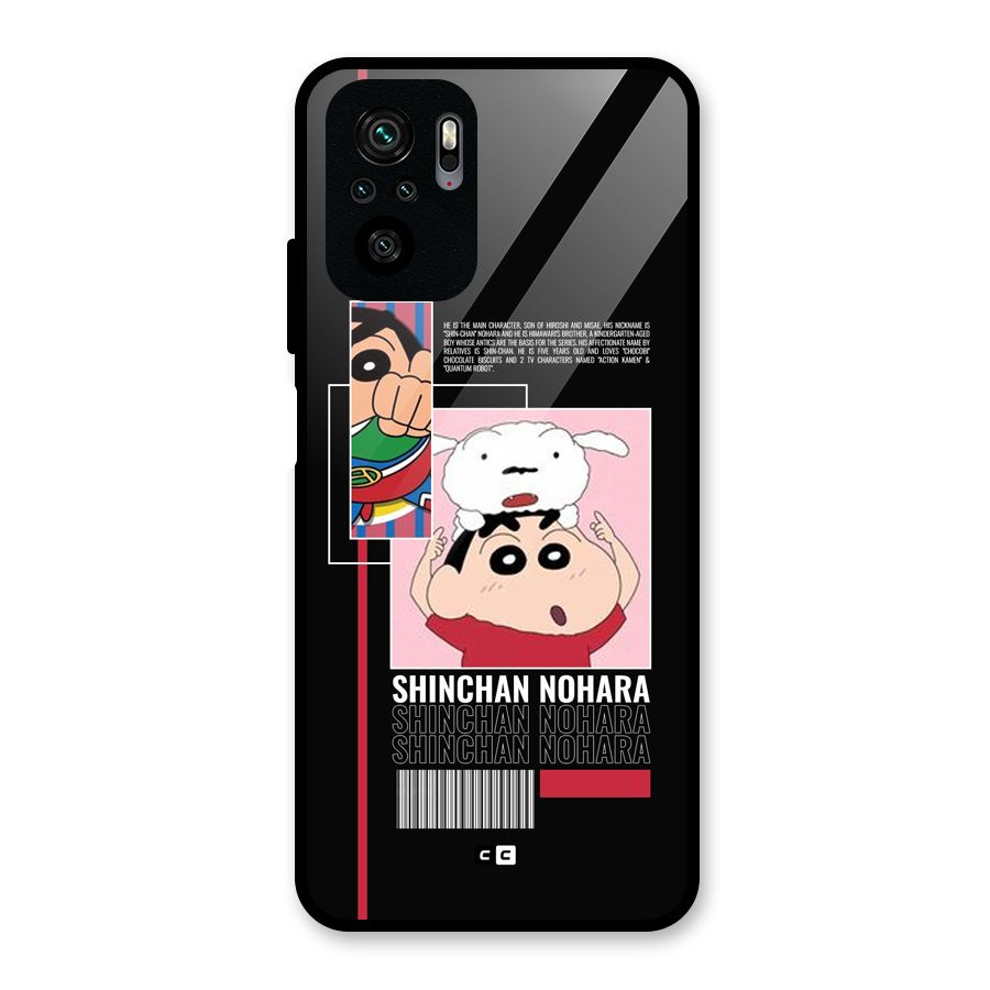 Shinchan Nohara Glass Back Case for Redmi Note 10S