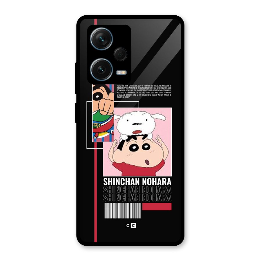 Shinchan Nohara Glass Back Case for Redmi Note 12 Pro Plus 5G