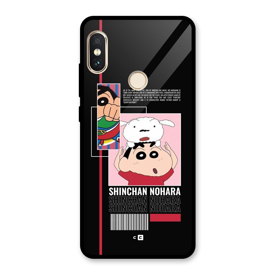 Shinchan Nohara Glass Back Case for Redmi Note 5 Pro