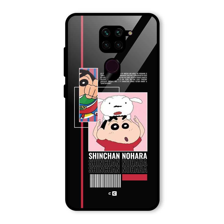 Shinchan Nohara Glass Back Case for Redmi Note 9