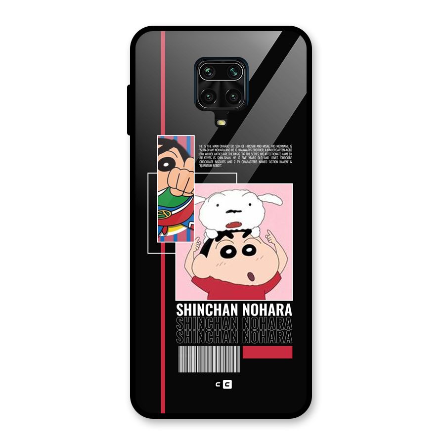 Shinchan Nohara Glass Back Case for Redmi Note 9 Pro