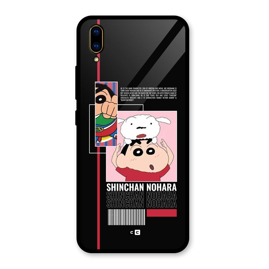 Shinchan Nohara Glass Back Case for Vivo V11 Pro